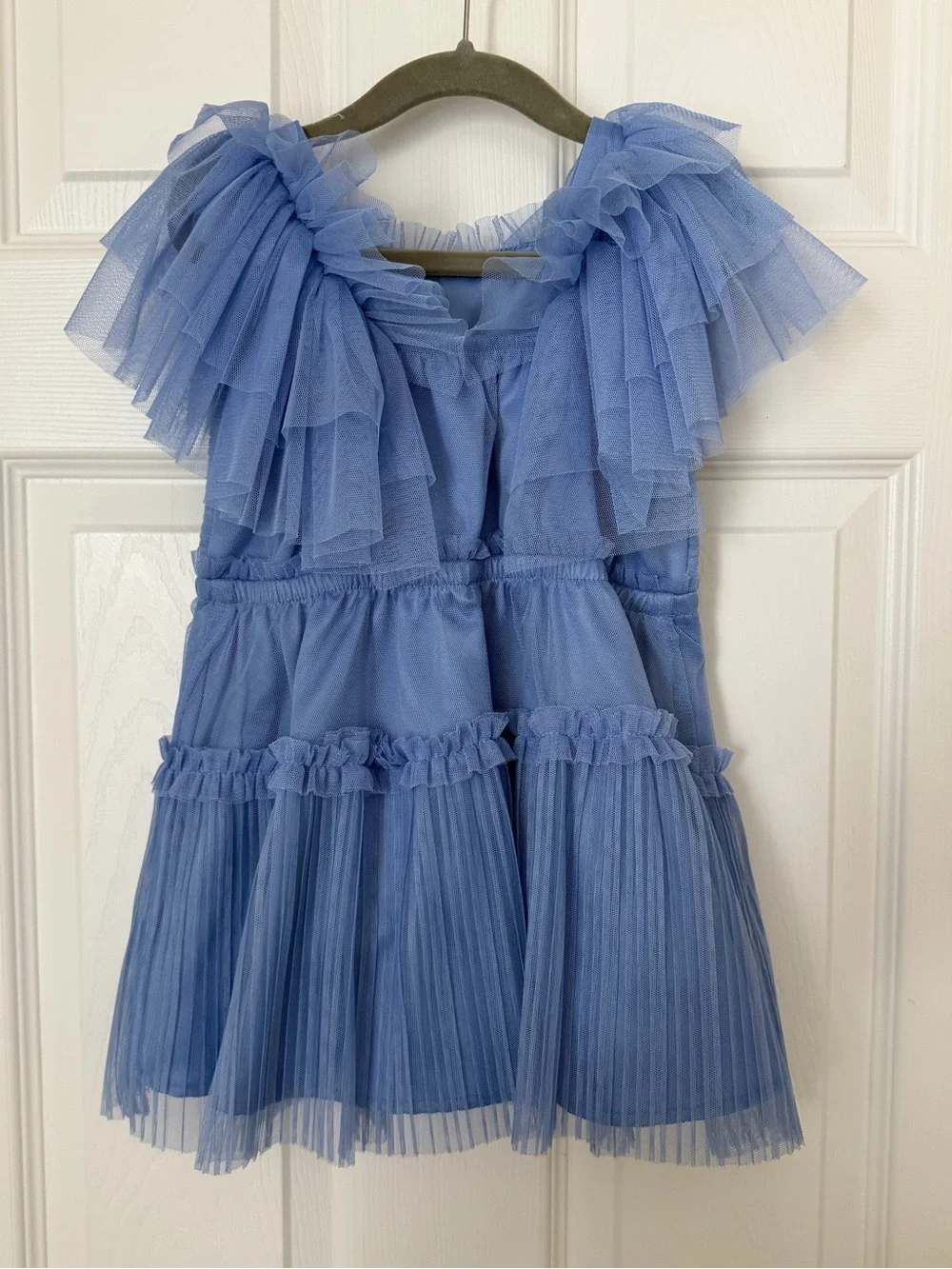 BCBG Girls' Ruffled Tulle Party Dress in Blue